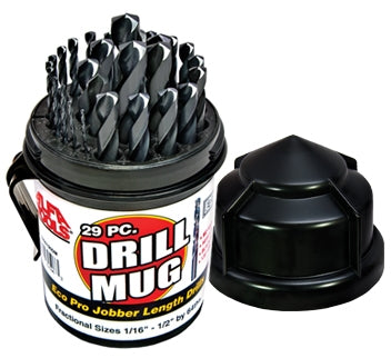 Alfa Tools S250190DM 29PC .ECO BLACK.SPLIT POINT DRILL MUG SET