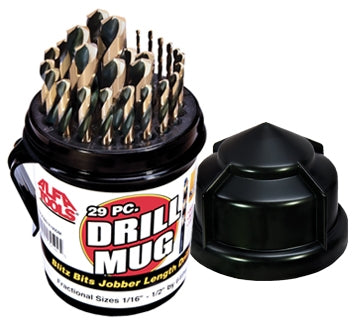 Alfa Tools J150190DM 29PC .BLACK.US JOBBER DRILL MUG SET