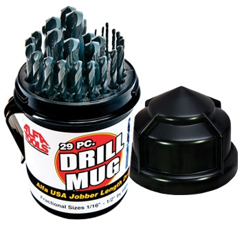 Alfa Tools S150190BDM 29PC .USSPLIT POINT BRIGHT DRILL MUG SET