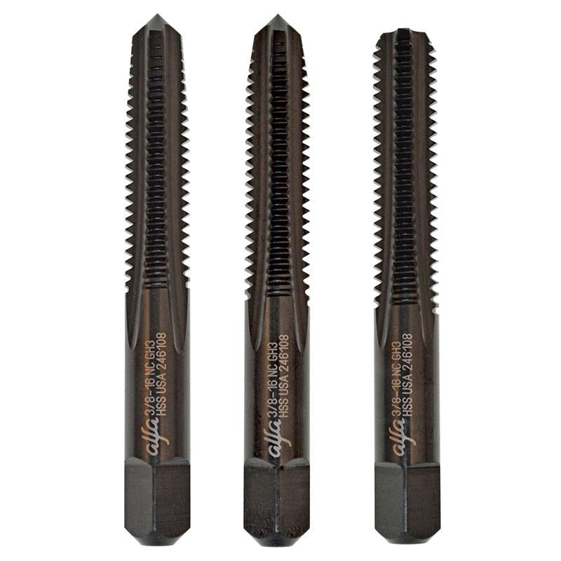 Alfa Tools HTS80018 12-28 HSS BLACK OXIDE ALFA USA HAND TAP SET