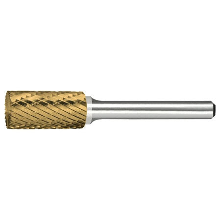 Alfa Tools B71294DTN SB-3 CARBIDE BURR CYLINDRICAL END CUT DOUBLE CUT TIN COATED