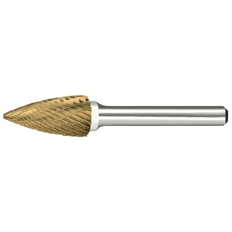 Alfa Tools B71262DTN SG-2 CARBIDE BURR TREE POINTED DOUBLE CUT TIN COATED
