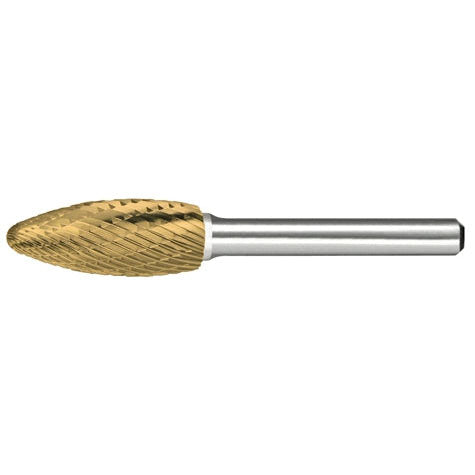 Alfa Tools B71275DTN SH-7 CARBIDE BURR FLAME DOUBLE CUT TIN COATED