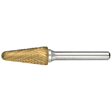 Alfa Tools B71286DTN SL-7 CARBIDE BURR TAPER CONE RADIUS DOUBLE CUT TIN COATED