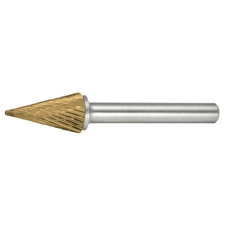 Alfa Tools B71233DTN SM-1 CARBIDE BURR TAPER CONE POINTED DOUBLE CUT TIN COATED