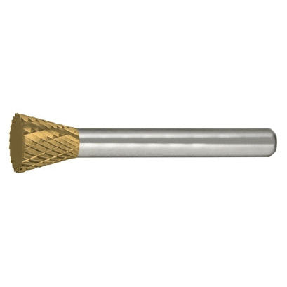 Alfa Tools B71278DTN SN-4 CARBIDE BURR INVERTED CONE DOUBLE CUT TIN COATED