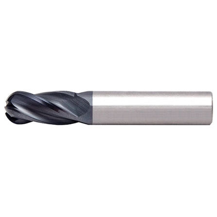 Alfa Tools SCB60671AL 1/8X1/8 4 FLUTE CENTER CUTTING BALL SINGLE END ALTIN CARBIDE MILL