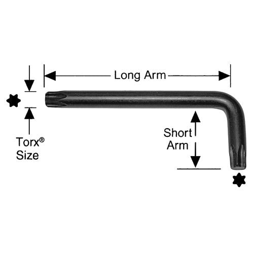 Alfa Tools HK15281 T40 LONG ARM TORX-L KEY - Std Qty Pack 25