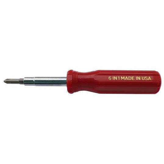 Alfa Tools SCD61BL 6 IN 1 BLACK PHILLIPS /SLOTTED SCREWDRIVER - Std Qty Pack 12