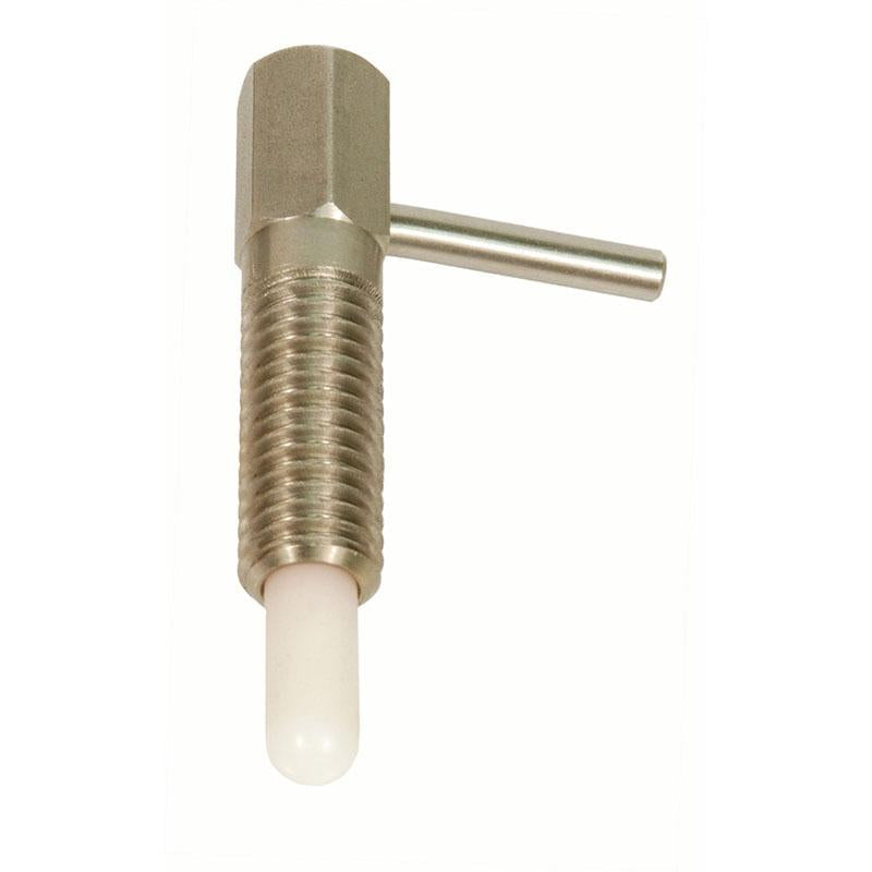 NORTHWESTERN TOOLS 33657 Hand Retractable Plungers - Long Reach - Standard - Locking - Radiused Delrin Nose - Stainless Steel, End Force: 0.5 Initial x 2.5 Full