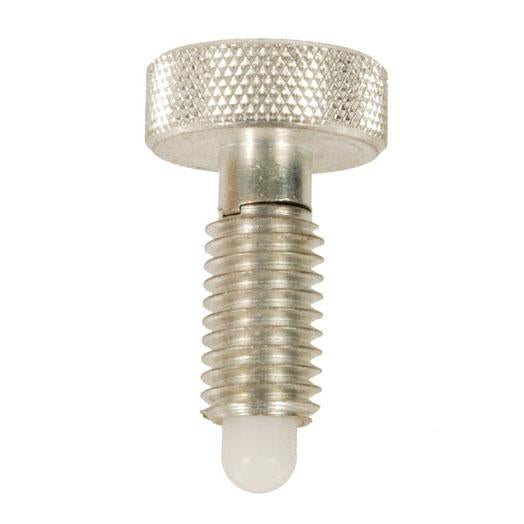 NORTHWESTERN TOOLS 34220 Hand Retractable Plungers - Knurled Head Plungers - Non-Locking Radiused Delrin Nose - Steel - Heavy Pressure, End Force: 1.0 Initial x 5.0 Full