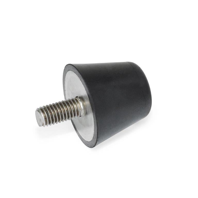 JW WINCO GN254-19-M5-10-55 TAPERED BUMPER STAINLESS - NATURAL RUBBER-THREADED STUD