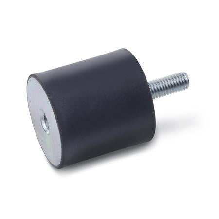 JW WINCO GN351-60-40-M10-ES-55 RUBBER BUMPER INTERNAL THREAD AND THREADED STUD