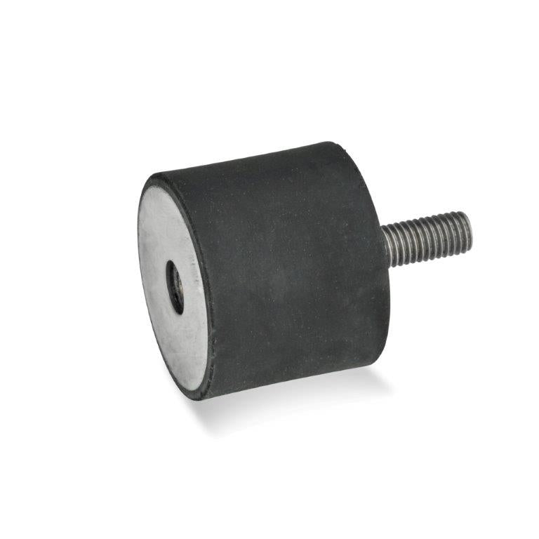 JW WINCO GN451-50-40-M10-ES-55 RUBBER BUMPER STAINLESS, INTERNAL THREAD AND THREADED STUD