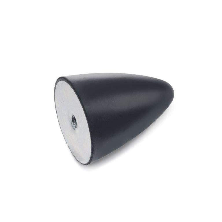 JW WINCO 453.2-19-25-1/4-55 GN453.2-19-25-1/4X20-55 RUBBER BUMPER CONE, STAINLESS, TAPPED