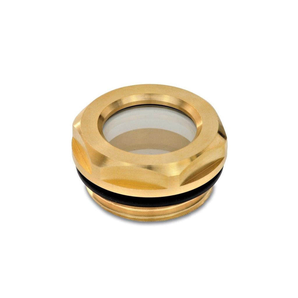 JW WINCO GN743.2-14-G1/2-B OIL SIGHT GLASS BRASS NATURAL GLASS TYPE B