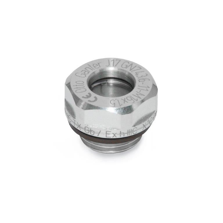 JW WINCO GN743.6-18-M27X1.5 OIL SIGHT GLASS ALUM ATEX EXPLOSION PROTECTION
