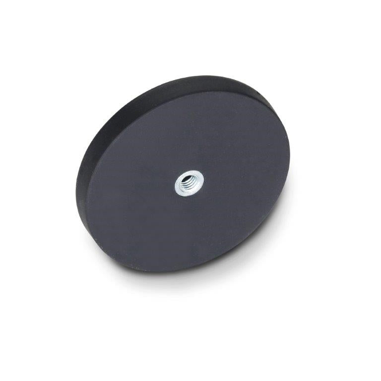 JW WINCO GN51.5-ND-22-SW RETAINING MAGNET W/ TAPPED THREAD, RUBBER JACKET