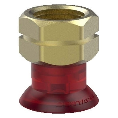 DESTACO VC-35FF-G38-PU55 ACCELERATE POLYURETHANE FLATFOOT VACUUM CUP, ROUND, 35MM, 3/8G, RED PU55
