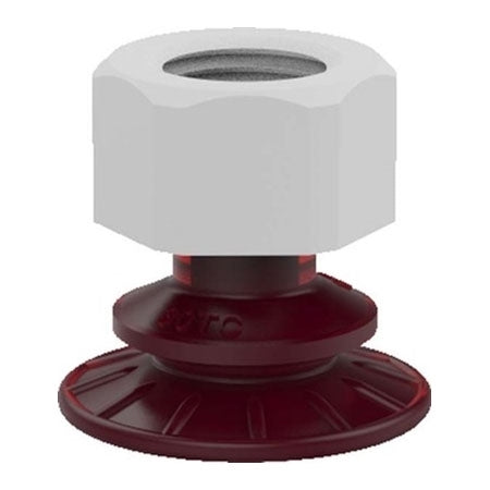 DESTACO VC-30TC-P38-PU55 ACCELERATE POLYURETHANE BELLOWS VACUUM CUP, ROUND, 30MM , 3/8G PLASTIC, RED PU55