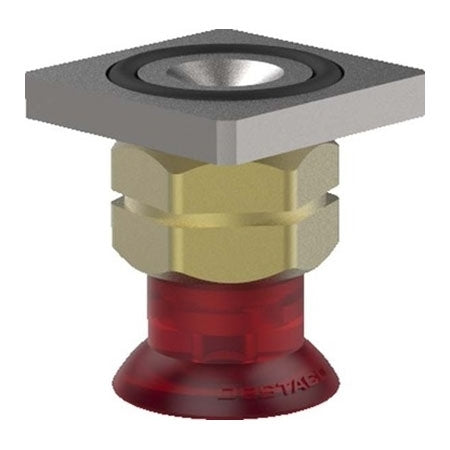 DESTACO VC-25FF-C-PU55 ACCELERATE POLYURETHANE FLATFOOT VACUUM CUP, ROUND, 25MM, 1.25 SQUARE, RED PU55