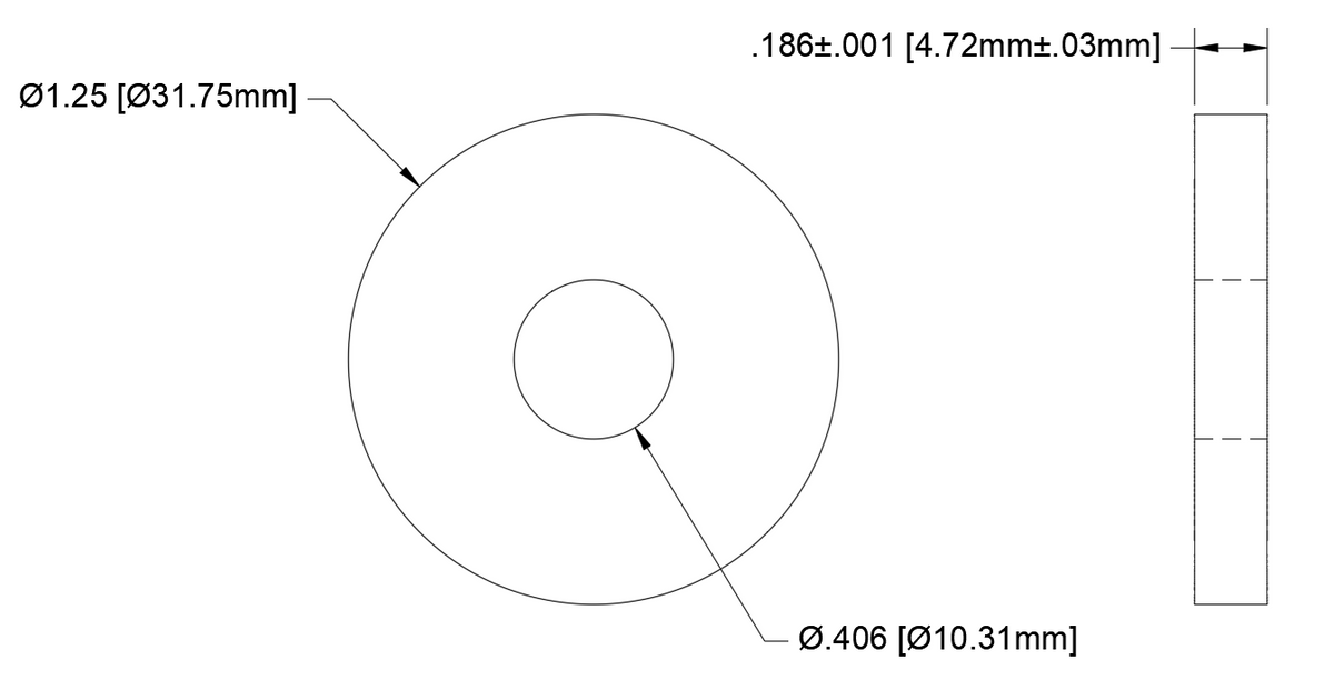 13/32 ID 1-1/4 OD CARBON STEEL 1010 WASHER