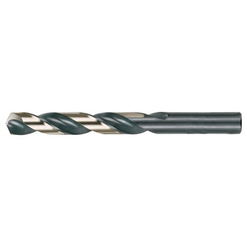 Cle-Line CL70C18008 3/16 RHS / RHC HSS 135 Degree Split Point Heavy Duty Jobber Length Drill - Black & Gold