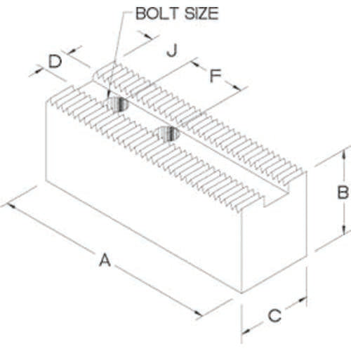 H & R HF70HR4216 16-20? Serrated Flat Soft Top Jaw ?HR-42-16