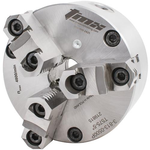 TMX HK3138130800P 3-Jaw (Two Piece) Precision Forged Steel Scroll Front Mount Plain Back Chuck 8? ?3-813-0800P