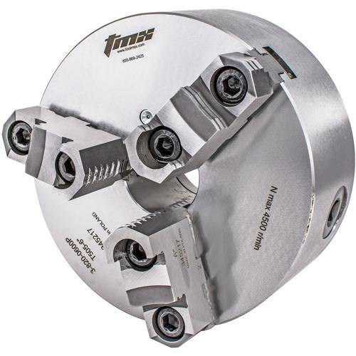 TMX HK3138200800P 3-Jaw Precision Forged Steel Body Scroll Chuck with Two-Piece Hard Reversible Jaws 8? ?3-820-0800P