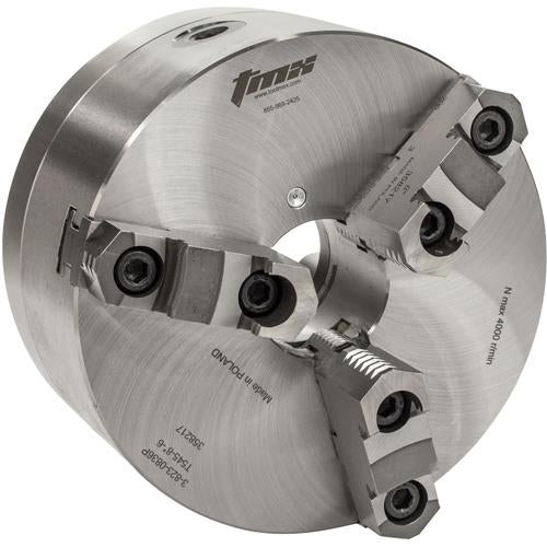 TMX HK3138230834P 3-Jaw Precision Forged Steel Body Scroll Chuck with Two-Piece Hard Reversible Jaws Camlock D 8? D1-4 ?3-823-0834P