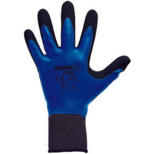 Showa SG2501950 General purpose fully coated with foamed latex rough finish 13-gauge liner blue w/black/large ?306L-08