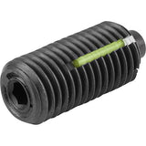 KIPP K1371.05 SPRING PLUNGER STANDARD SPRING FORCE D=M05 L=18 STEEL, FLACH, MIT GEWINDESICHERU, COMP:PIN STEEL
