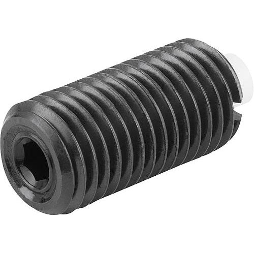 KIPP K1372.12 SPRING PLUNGER STANDARD SPRING FORCE D=M12 L=28 STEEL, FLAT, COMP:PIN POM