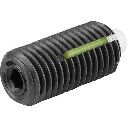 KIPP K1373.05 SPRING PLUNGER STANDARD SPRING FORCE D=M05 L=18 STEEL, FLACH, MIT GEWINDESICHERU, COMP:PIN POM