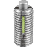 KIPP K1380.05 SPRING PLUNGER STANDARD SPRING FORCE D=M05 L=18 STAINLESS STEEL, FLACH, MIT GEWINDESICHERU, COMP:PIN STAINLESS STEEL