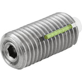 KIPP K1382.08 SPRING PLUNGER STANDARD SPRING FORCE D=M08 L=22 STAINLESS STEEL, FLACH, MIT GEWINDESICHERU, COMP:PIN POM