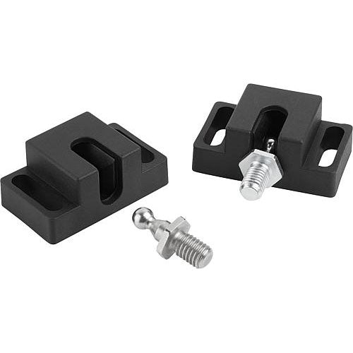 KIPP K1294.500 BALL CATCH F1=50, POLYAMIDE BLACK, COMP:STEEL GALVANIZED