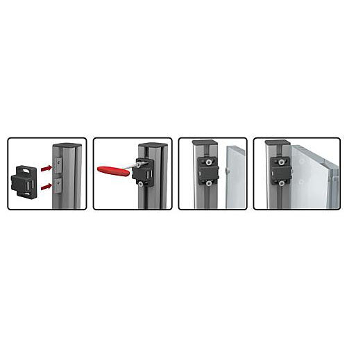 KIPP K1295.28402 MAGNETIC CATCH, A=30, POLYAMIDE BLACK, COMP:STEEL GALVANIZED, PAN HEAD SCREW M5X6 AND RETAI