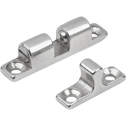 KIPP K0583.500 DOUBLE BALL CATCH, L=50, B=10, H=12,2, A=40, ZINC CHROMED, COMP:BALL STAINLESS STEEL