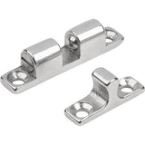 KIPP K0583.432 DOUBLE BALL CATCH, L=43, B=8, H=10, A=35, STAINLESS STEEL 1.4401 BLASTED, COMP:BALL STAINLESS STEEL