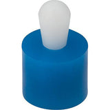 KIPP K1733.120307 LATERAL SPRING PLUNGER LIGHT SPRING FORCE D=6, D2=5,9, L1=3,7, PLASTIC BLUE, DIFFERENT PIN FORM, COMP:POM,