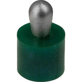 KIPP K1733.310813 LATERAL SPRING PLUNGER INTENSIFIED SPRING FORCE D=12, D2=11,9, L1=13,2, PLASTIC GREEN, COMP:STAINLESS STEEL,
