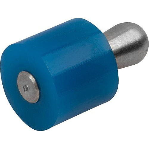 KIPP K1733.110409 LATERAL SPRING PLUNGER LIGHT SPRING FORCE D=8, D2=7,9, L1=5,2, PLASTIC BLUE, COMP:STAINLESS STEEL, L=9, D1=4