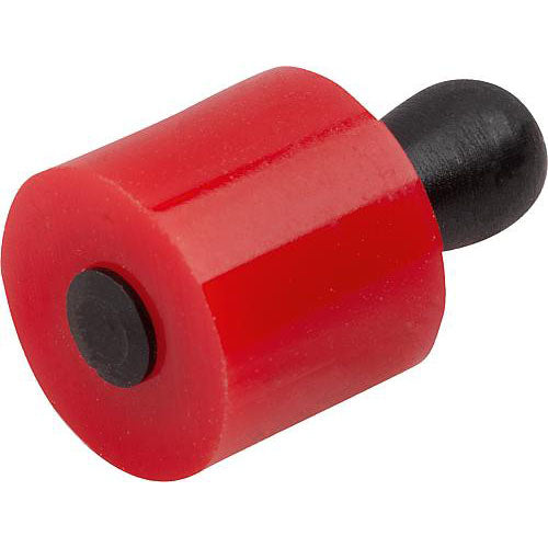 KIPP K1733.200813 LATERAL SPRING PLUNGER STANDARD SPRING FORCE D=12, D2=11,9, L1=13,3, PLASTIC RED, COMP:STEEL, L=13, D1=8