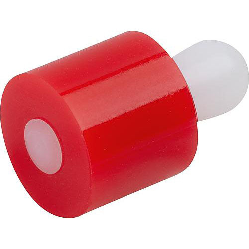 KIPP K1733.220813 LATERAL SPRING PLUNGER STANDARD SPRING FORCE D=12, D2=11,9, L1=13,3, PLASTIC RED, COMP:POM, L=13, D1=8