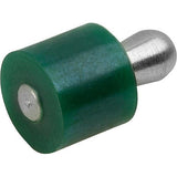 KIPP K1733.310813 LATERAL SPRING PLUNGER INTENSIFIED SPRING FORCE D=12, D2=11,9, L1=13,2, PLASTIC GREEN, COMP:STAINLESS STEEL,