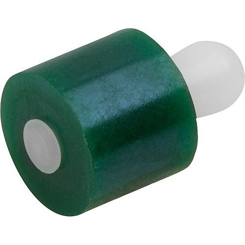KIPP K1733.320509 LATERAL SPRING PLUNGER INTENSIFIED SPRING FORCE D=10, D2=9,9, L1=7,3, PLASTIC GREEN, COMP:POM, L=9, D1=5