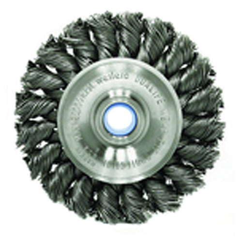 Weiler MK5108254 3" Diameter-3/8"-1/2" Arbor Hole - Knot Twist Stainless Straight Wheel