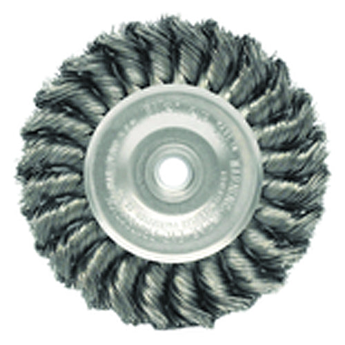 Weiler MK5108284 4" Diameter-3/8"-1/2" Arbor Hole - Knot Twist Stainless Straight Wheel